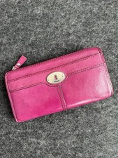 Fossil Maddox Marlow Zip Clutch Leder Portemonnaie Geldbörse Geldbeutel Magenta