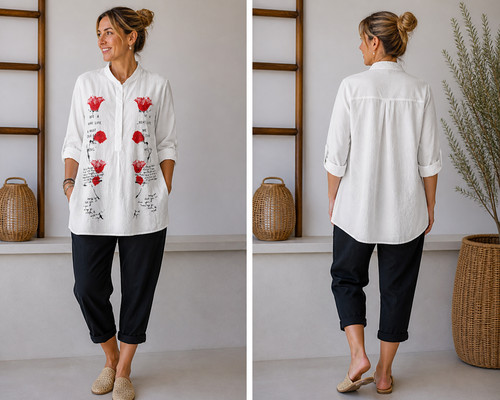 Damen bluse tunika - tunika, in