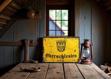 Schild Schlesien Oberschlesien Wappen Metallschild Alu