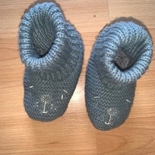 Topolino Krabbelschuhe Babyschuhe Strickschuhe gefüttert maritim Gr. 62 / 68