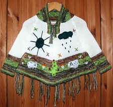 Kinder poncho 86 weiß - gr.,