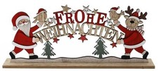 Schriftzug Frohe Weihnachten aus Holz, 33 x 14 cm  Deko Weihnachten