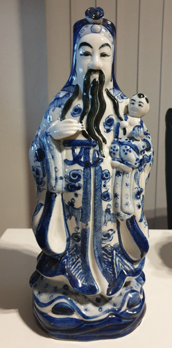 Buddha blau weiß porzellan - -,