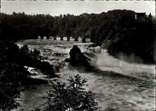 WASSERFALL Motiv-Postkarte Waterfall River Rhine Falls Schaffhausen Schweiz 1956