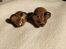 2 kleine Mäuse Miniatur Setzkasten Ton braun Dekoration