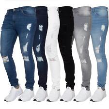 Enzo Jeans Herren Skinny Slim Fit Ripped Stretch Denim Hose Pants UK Taille Größe
