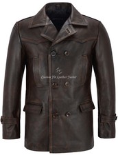 Herren Leder Erbsenmantel