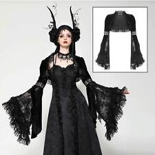 DARK IN LOVE Gothic Bolero SChwarz Samt Viel Spitze Glockenärmel Lush Deluxe