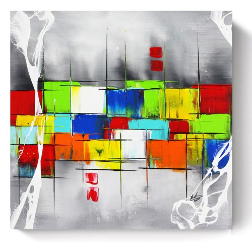 Leinwand bild bunt abstrakt - leinwand,