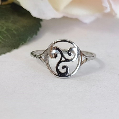 Triskele damen edelstahl ring - triskele,