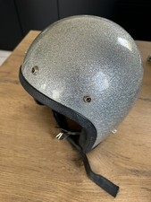 Arthur Fulmer Helm Metalflake Silver 70s Chopper Motorrad