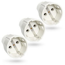 greate 3x Schutzkontakt Kupplung - Schutzkontaktkupplung - IP20 Schuko Kupplung