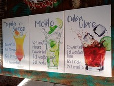 🍹 3er Set Leinwandbilder