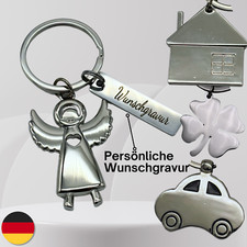 Schlüsselanhänger Schutzengel Glücksbringer mit Lasergravur vers. Motive