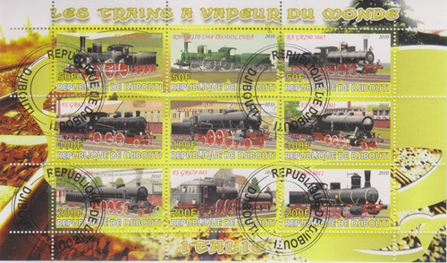 Eisenbahn djibouti gestempelt - eisenbahn,