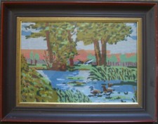 Bild stickerei enten - ::bild, fluss