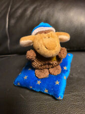 Nici Plüsch Schaf braun auf Kissen 10 cm groß