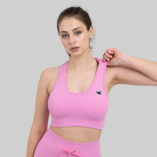 YAKWARY ® Ribbed Wave Sport BH Nahtlos Gepolstert Gym Fitness Top Damen Komfort