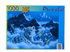 1000 Teile Puzzle Weißer Tiger Schimmel Bett aus Wolken 68 x 48cm