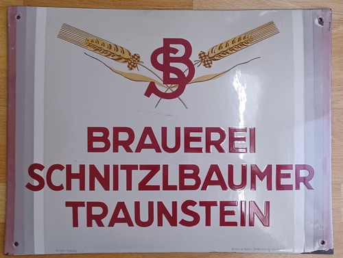 Altes emailschild brauerei - emailschild,