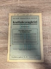 DDR KFZ Brief Kraftfahrzeugbrief IFA W50 L/K  1979