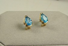 10K Gelbgold Blaue Topas