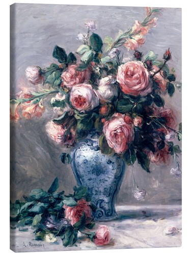 Leinwandbild vase mit rosen - mit,