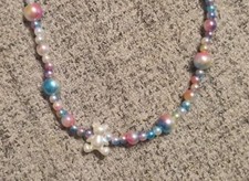 Halskette Teddy Perlenkette, Bunt, Pastell, Selbstgemacht, Unikat