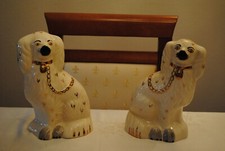 Porzellan Kaminhunde Paar, Beswick Hunde England, Puffhunde, Kapitänshunde, alt