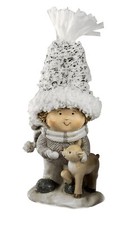 Winterkind mit Reh Rehkitz