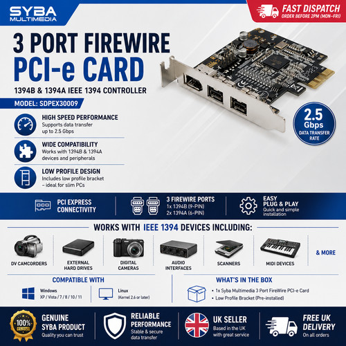 Syba pex30009 pcie firewire - sd-pex30009,