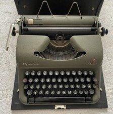 Schreibmaschine Optima Elite Erfurt Empfang Reiseschreibmaschine grün 50er Jahre