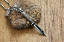 Edelstahl Messer Dolch Anhänger mit Kette - Halskette Edelstahl 60 cm