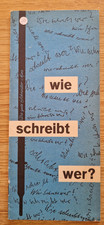Wie schreibt wer? Graphologische Fibel Carl und Hilde Rabenalt altes Heft