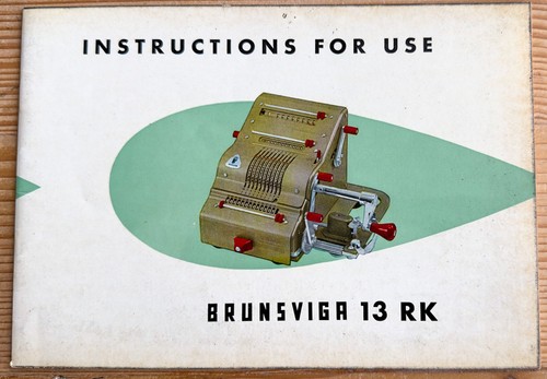 Brunsviga anleitungsbuch - brunsviga, rk