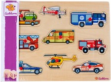 9 Teile Eichhorn Kinder Puzzle Holz Einsatzfahrzeuge 100005486