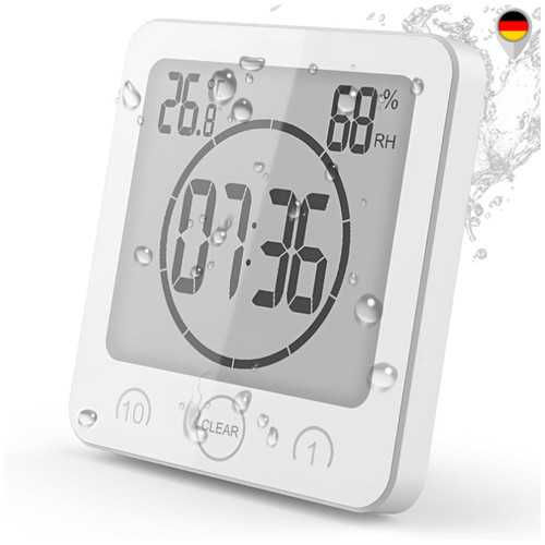 Digital bad uhr mit saugnapf - digital,