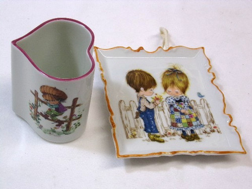 Porzellanbild und vase - und, "miss