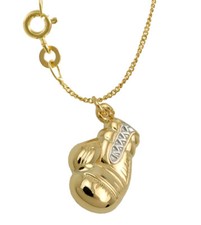 375 ECHT GOLD *** Boxhandschuh Boxen Boxer Anhänger bicolor 14 mm Kette optional