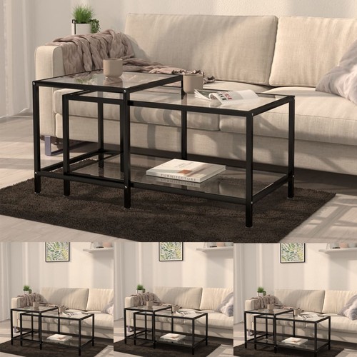 2er set beistelltisch hartglas - set,