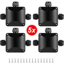 5x Abzweigdose Wasserdicht Abzweigdose Außen Garten Verteilerdose 3 Wege IP68 DE