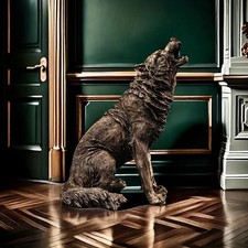 Wolf Statue aus Harz – Moderne Deko für Wohnzimmer, Büro & Geschenkidee Figure