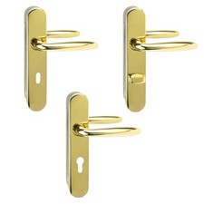 Langschild Garnitur Messing Farben Drückergarnitur Türklinke Türbeschlag Gold