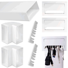 TV Kabelkanal Set mit weißen Verschlussklappen und Kämmen| Unterputz