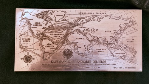 Kupferbarren weltkarte - kg,