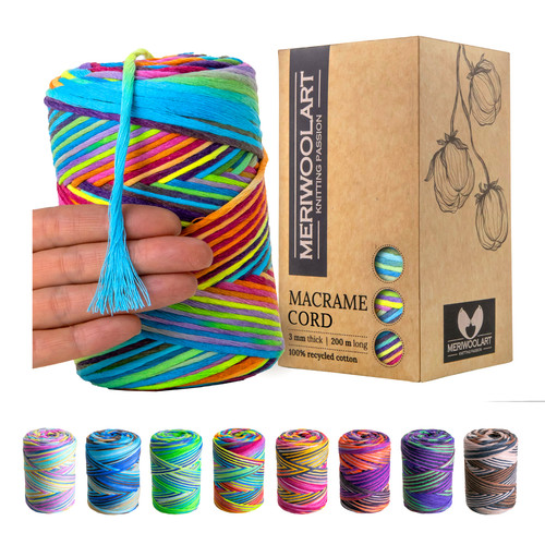 Meriwoolart makramee garn 3mm - meriwoolart,