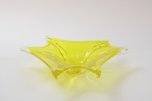 Murano glasschale 1960er gelb - murano-glasschale,