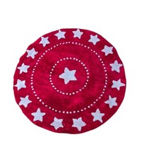 Casa Fondo Weinachtsbaum -Teppich Rund ,Rot-Sterne  130cm B-WARE TOP