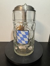 Maßkrug mit Zinndeckel 