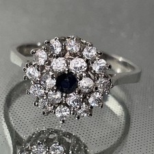 925 Silber Saphir Ring mit